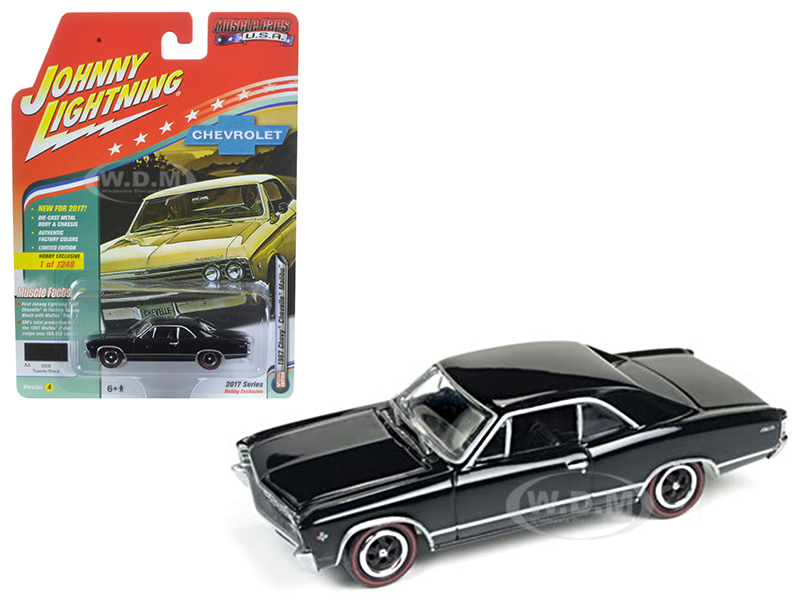 Image of 1967 Chevrolet Chevelle Gloss Black "Muscle Cars USA" 1/64 Diecast Model Car by Johnny Lightning