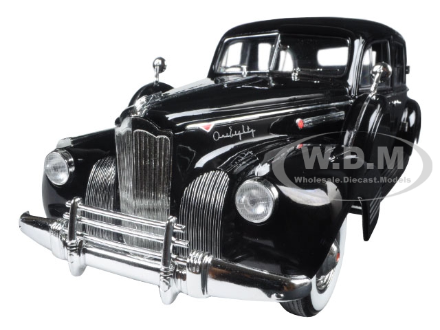 Brand new 1:18 scale diecast car model of 1941 Packard Super Eight One-Eighty "The Godfather" (1972) die cast car model by Greenlight.Brand new box.Updated tooling.Opening hood shows off decorated engine.Opening doors and trunk reveal interior details and decoration.Authentic movie livery.Chrome accents.Movie Themed packaging.Officially licensed by Paramount.Rubber tires.Made of diecast metal.Detailed interior exterior engine compartment.Dimensions approximately L-11 W-4.5 H-4 inches.1941 Packard Super Eight One-Eighty "The Godfather" (1972) 1/18 Diecast Model Car by Greenlight.