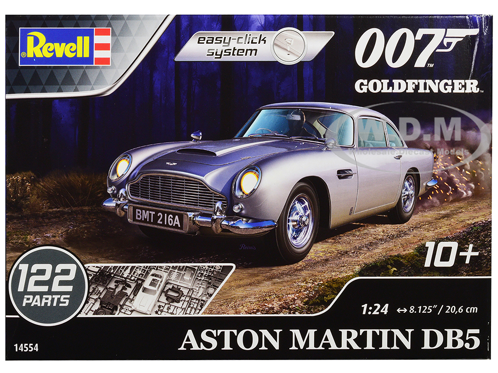 Level 2 Easy-Click Model Kit Aston Martin DB5 James Bond 007 "Goldfinger" (1964) Movie 1/24 Scale Model by Revell