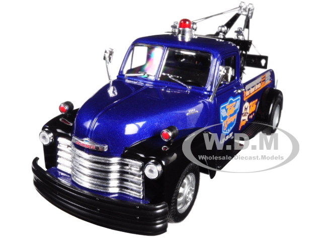 1953 Chevrolet Tow Truck Blue 1/24 Diecast Model Car By Welly