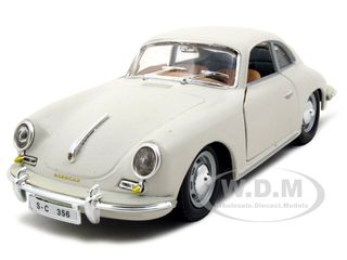 1961 Porsche 356 B Coupe Ivory White 1/24 Diecast Model Car by Bburago