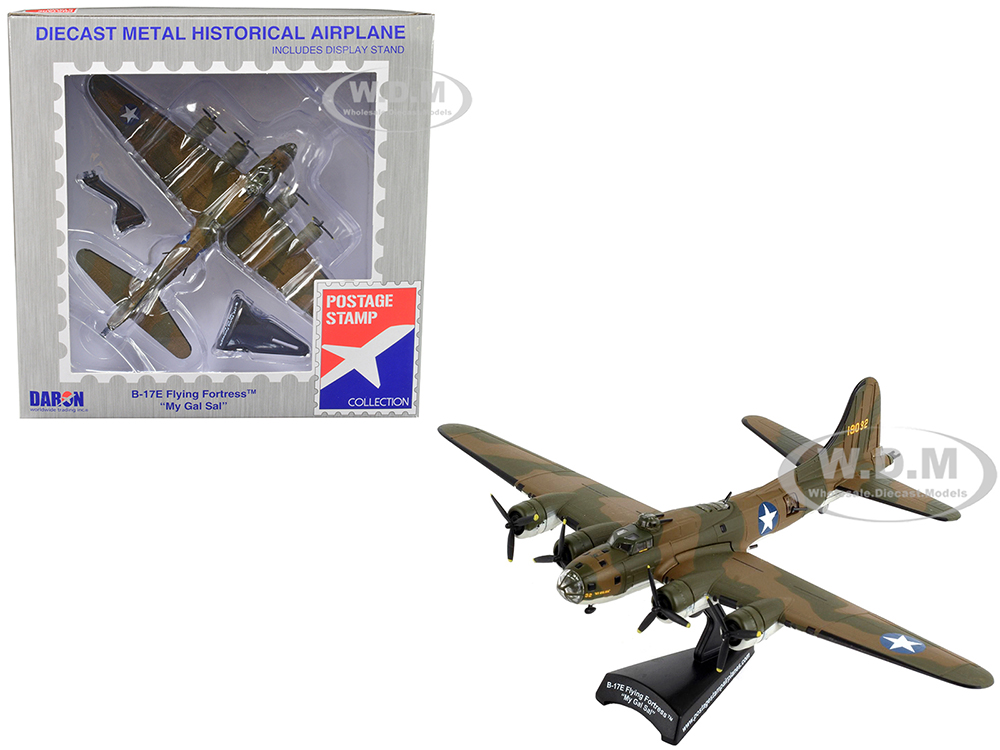 Boeing B-17E Flying Fortress Bomber Aircraft My Gal Sal United States Army Air Corps 1/155 Diecast Model Airplane by Postage Stamp