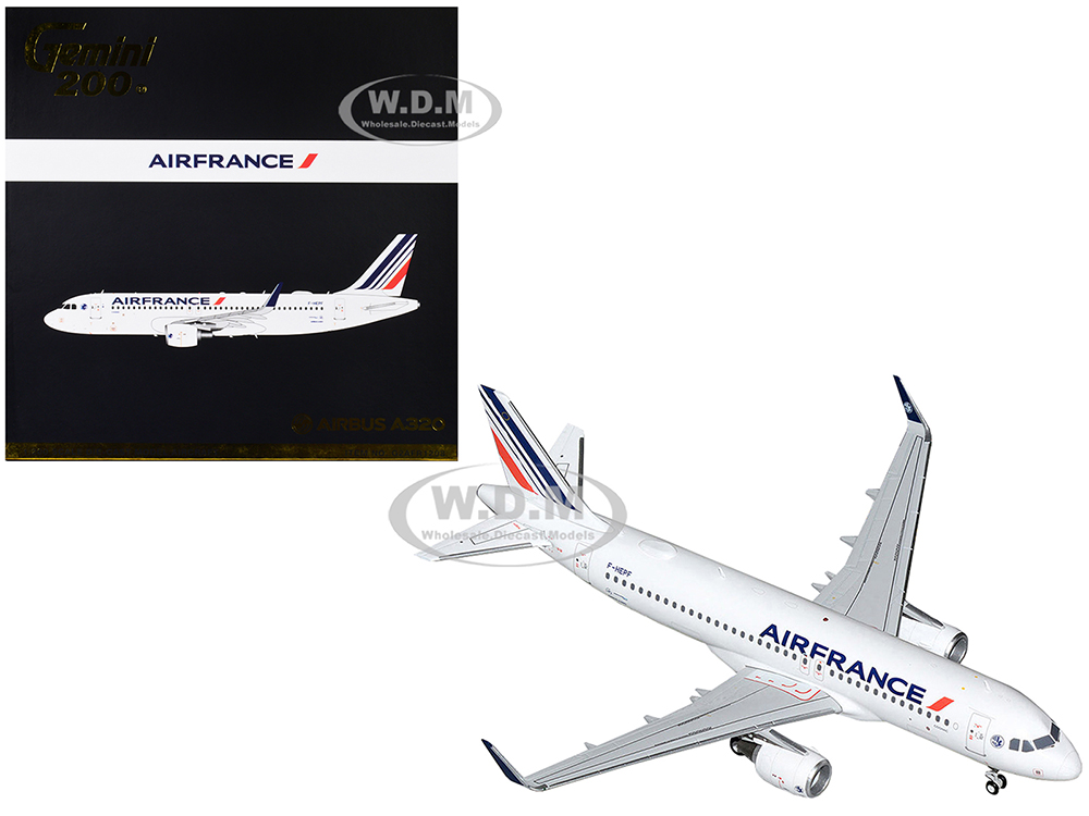 Airbus A320 Commercial Aircraft Air France White with Tail Stripes Gemini 200 Series 1/200 Diecast Model Airplane by GeminiJets