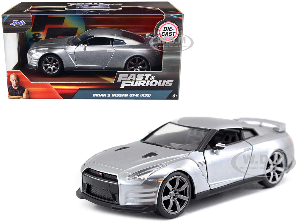 Brians Nissan GT-R (R35) Silver Metallic "Fast &amp; Furious" Movie 1/32 Diecast Model Car by Jada
