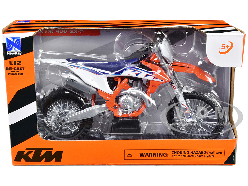 KTM 450 SX-F Dirt Bike Motorcycle Orange and White 1/12 Diecast Motorcycle Model by New Ray