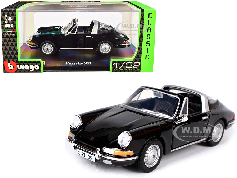 Image of Porsche 911 Targa Convertible Black "Classic" Series 1/32 Diecast Model Car by Bburago
