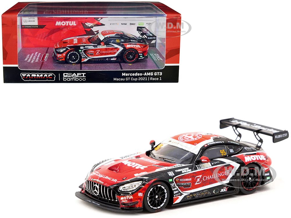 Mercedes-AMG GT3 #95 Darryl OYoung Craft-Bamboo Racing Winner Macau GT Cup Race 1 (2021) Hobby64 Series 1/64 Diecast Model Car by Tarmac Works