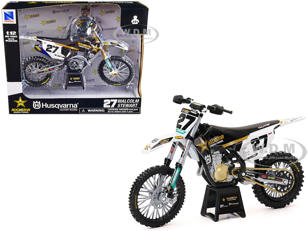 Husqvarna FC450 Motorcycle 27 Malcolm Stewart Rockstar Energy Drink 1/12 Diecast Model By New Ray