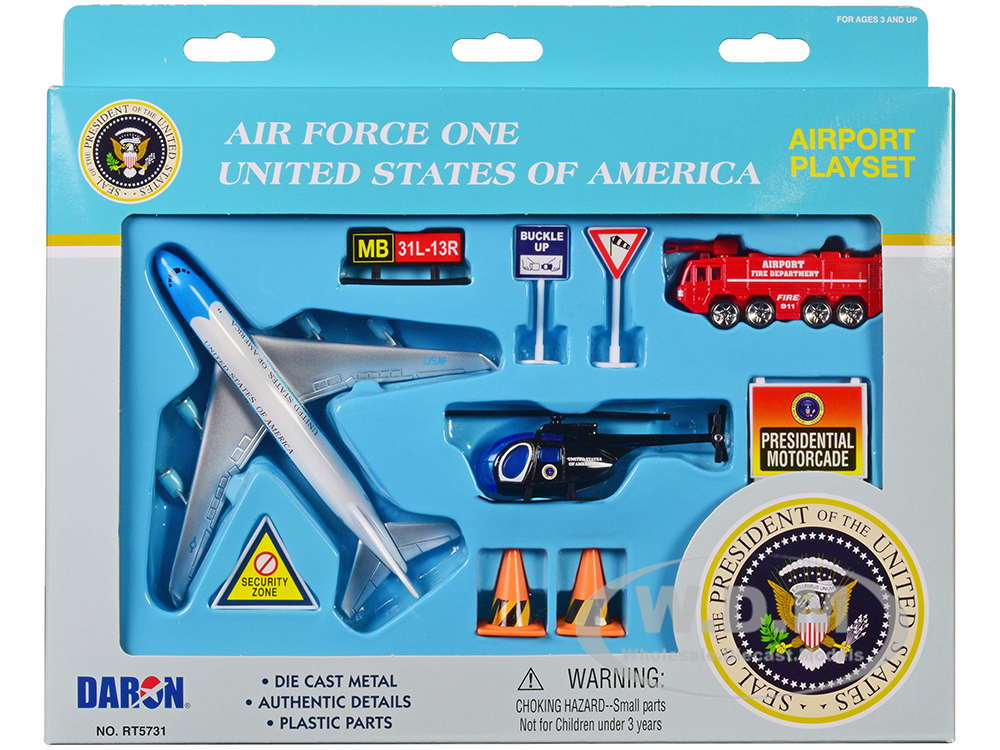 Air Force One - United States of America Airport Playset of 10 pieces Diecast Model by Daron