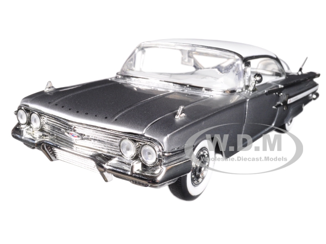 Image of 1960 Chevrolet Impala Silver "Showroom Floor" 1/24 Diecast Model Car by Jada
