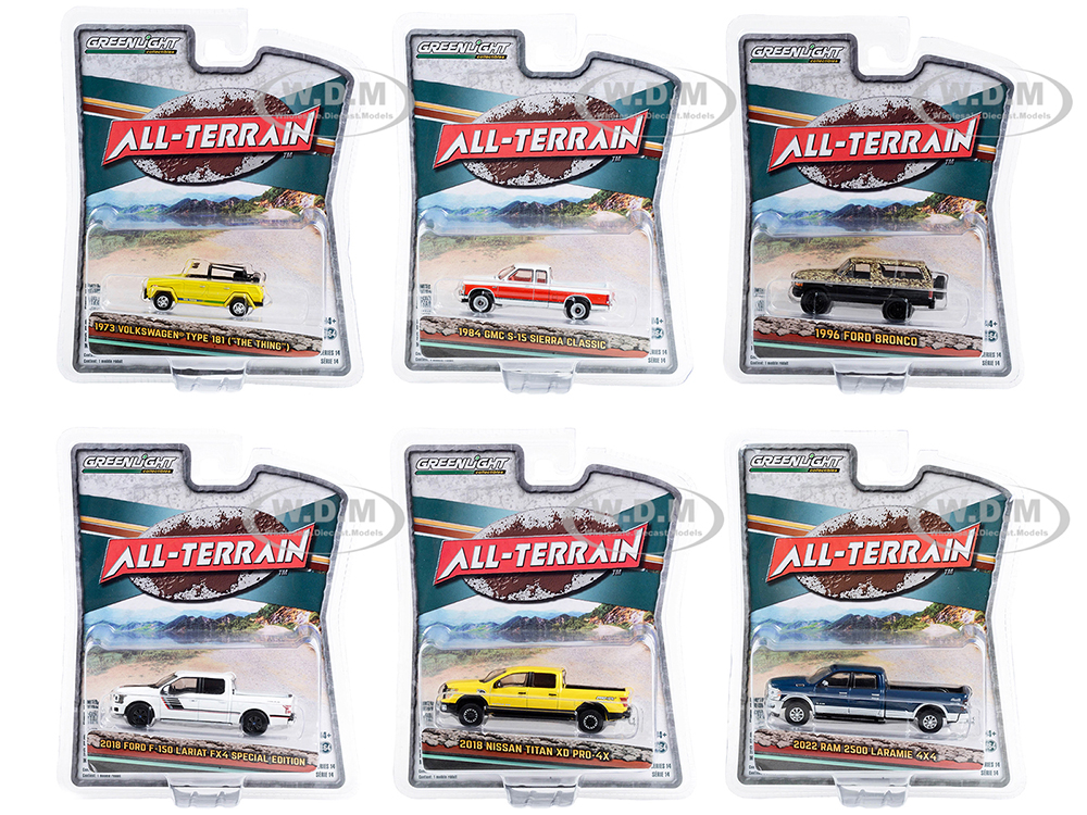 "All Terrain" Series 14 Set of 6 pieces 1/64 Diecast Model Cars by Greenlight