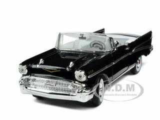 1957 Chevrolet Bel Air Convertible Black 1/32 Diecast Model Car By Signature Models