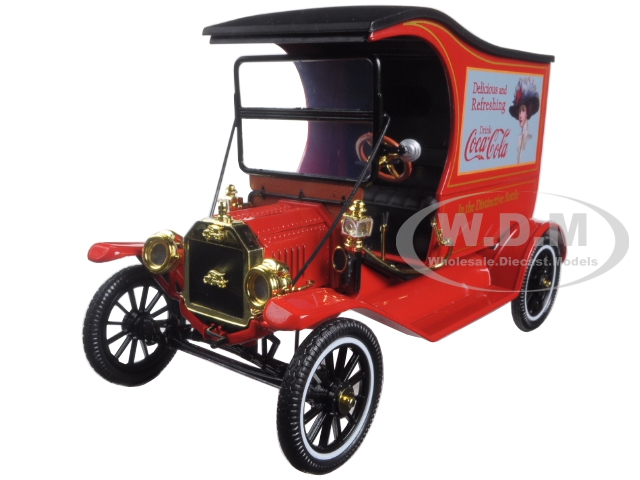 1917 Ford Model T Cargo Van "Coca-Cola" Red 1/18 Diecast Model Car by Motor City Classics