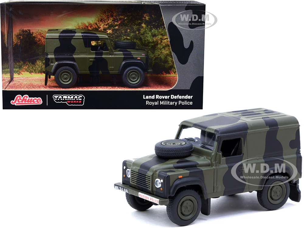 Land Rover Defender "Royal Military Police" Green Camouflage "Collab64" Series 1/64 Diecast Model Car by Schuco &amp; Tarmac Works