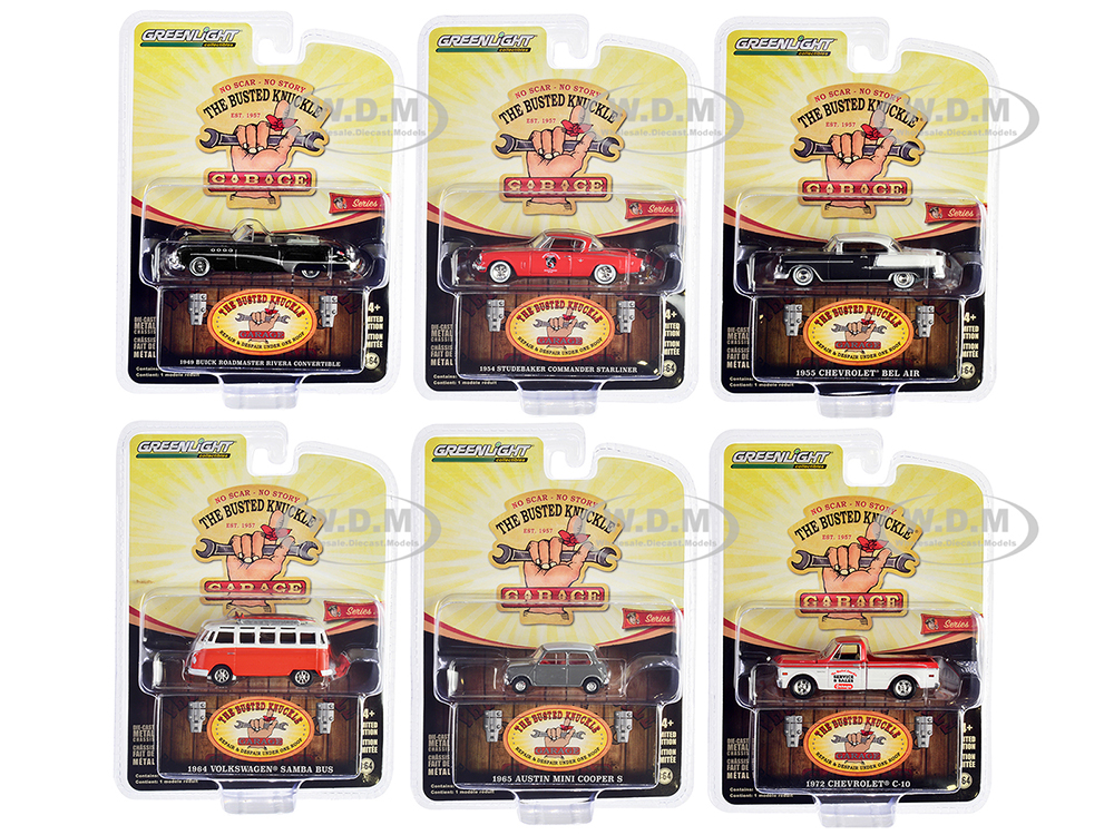 Busted Knuckle Garage Series 2 6 piece Set 1/64 Diecast Model Cars by Greenlight