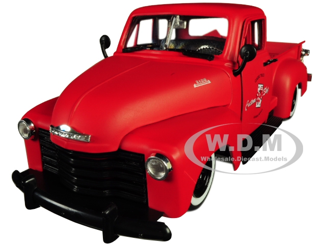 Image of 1953 Chevrolet 3100 Pickup Truck Matt Red "Custom Shop Classic Truck" (Las Vegas Nevada) "Just Trucks" Series 1/24 Diecast Model Car by Jada