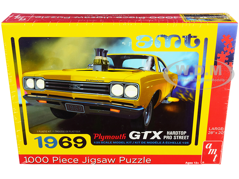 Jigsaw Puzzle 1969 Plymouth GTX Hardtop Pro Street MODEL BOX PUZZLE (1000 piece) by AMT