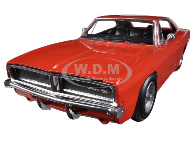 1969 Dodge Charger R/t Orange 1/25 Diecast Model Car By New Ray
