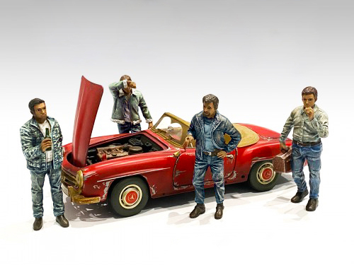 Image of Auto Mechanics Figurines 4 piece Set for 1/18 Scale Models by American Diorama