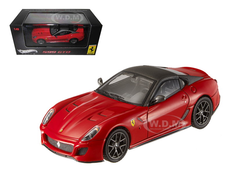 Image of Ferrari 599 GTO Red With Grey Roof Elite Edition 1/43 Diecast Car Model by Hotwheels