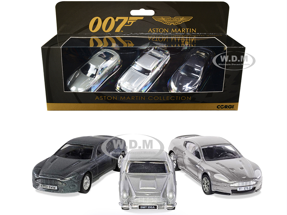 Aston Martin Collection "James Bond 007" Set of 3 Pieces Diecast Model Cars by Corgi