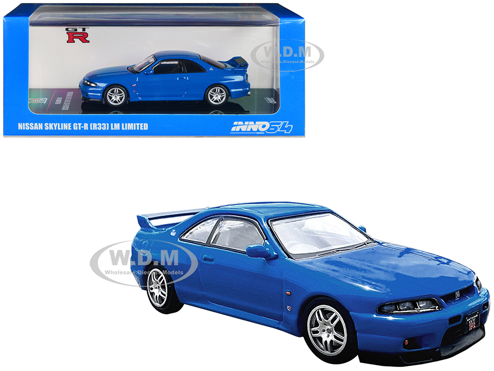 Nissan Skyline GT-R (R33) RHD (Right Hand Drive) Blue LM Limited 1/64 Diecast Model Car by Inno Models