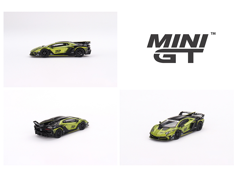 Lamborghini LB-Silhouette WORKS Aventador GT EVO Lime 1/64 Diecast Model Car by True Scale Miniatures