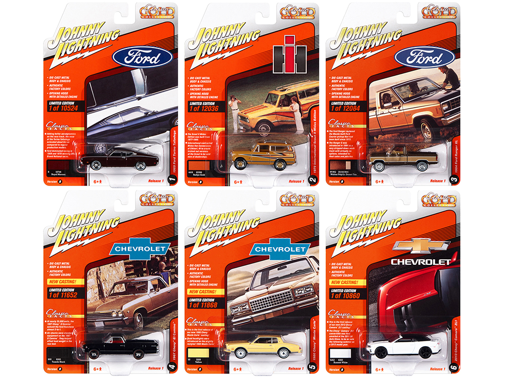 "Classic Gold Collection" 2022 Set B of 6 Cars Release 1 1/64 Diecast Model Cars by Johnny Lightning