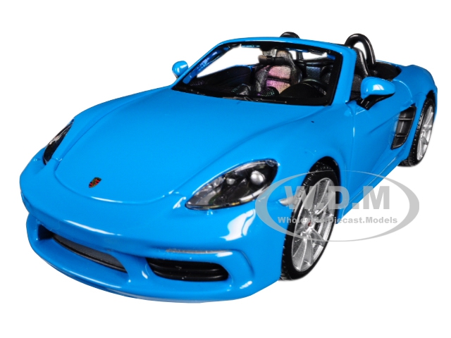 Porsche 718 Boxster Blue 1/24 Diecast Model Car By Bburago