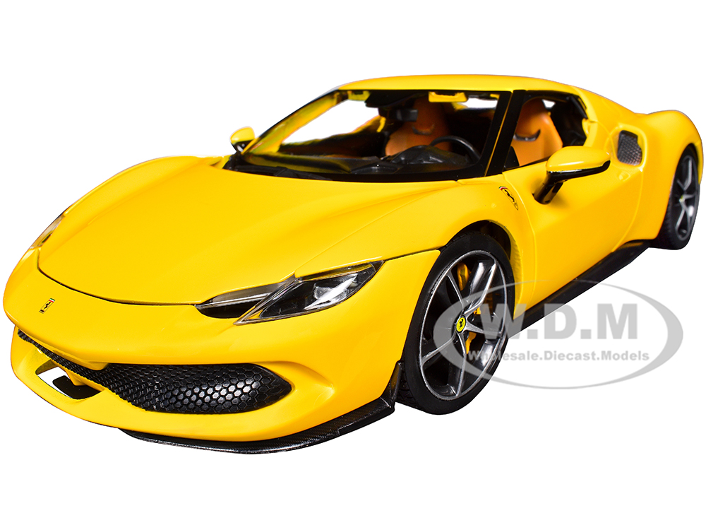 Ferrari 296 GTB Yellow "Race  Play" Series 1/18 Diecast Model Car by Bburago