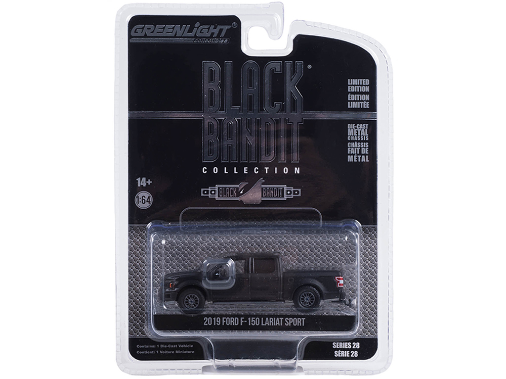 2019 Ford F-150 Lariat Sport "Black Bandit" Series 28 1/64 Diecast Model Car by Greenlight