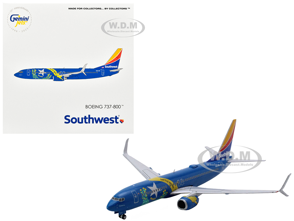 Boeing 737-800 Commercial Aircraft "Southwest Airlines - Nevada One" (N8646B) Blue with Striped Tail 1/400 Diecast Model Airplane by GeminiJets