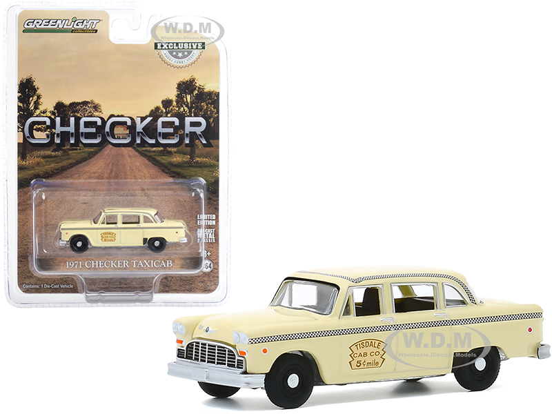 Image of 1971 Checker Taxicab Yellow "Tisdale Cab Co." "Hobby Exclusive" 1/64 Diecast Model Car by Greenlight