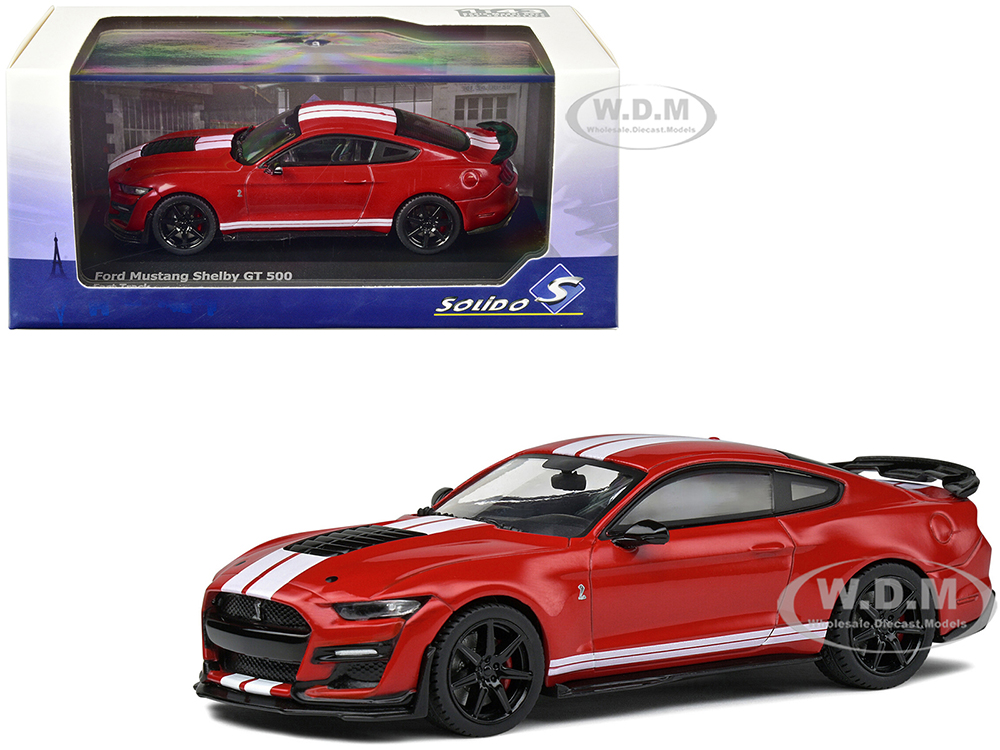 2020 Ford Mustang Shelby GT500 Racing Red with White Stripes 1/43 Diecast Model Car by Solido