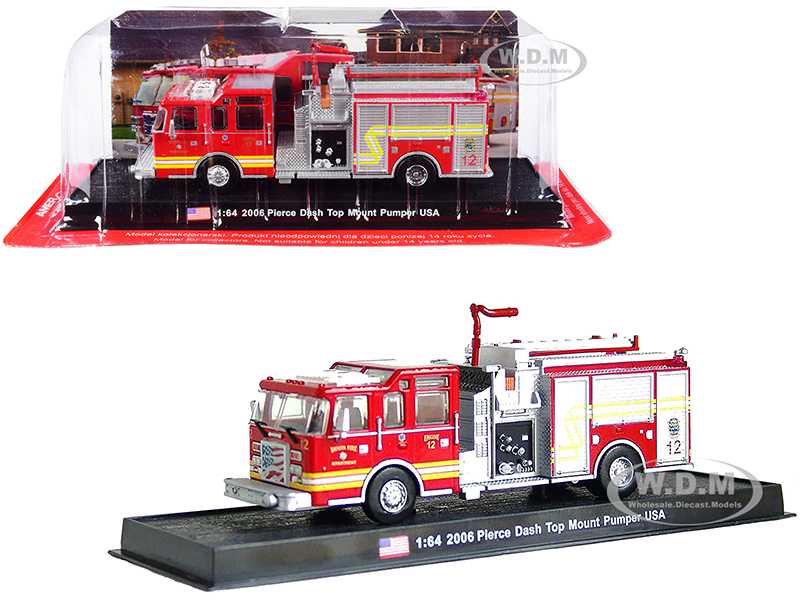 Image of 2006 Pierce Dash Top Mount Pumper Fire Engine Red "Wichita Fire Department" (Kansas) 1/64 Diecast Model by Amercom