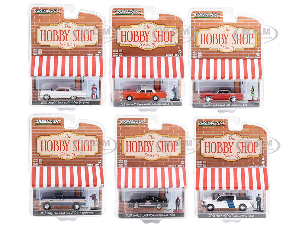 "The Hobby Shop" Set of 6 pieces Series 15 1/64 Diecast Model Cars by Greenlight