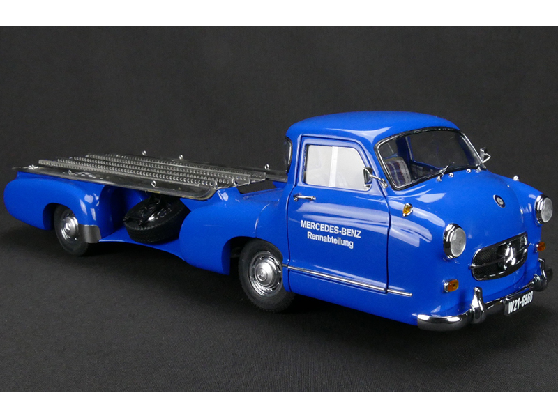 Image of 1954-1955 Mercedes Racing Car Transporter "The Blue Wonder" 1/18 Diecast Model by CMC