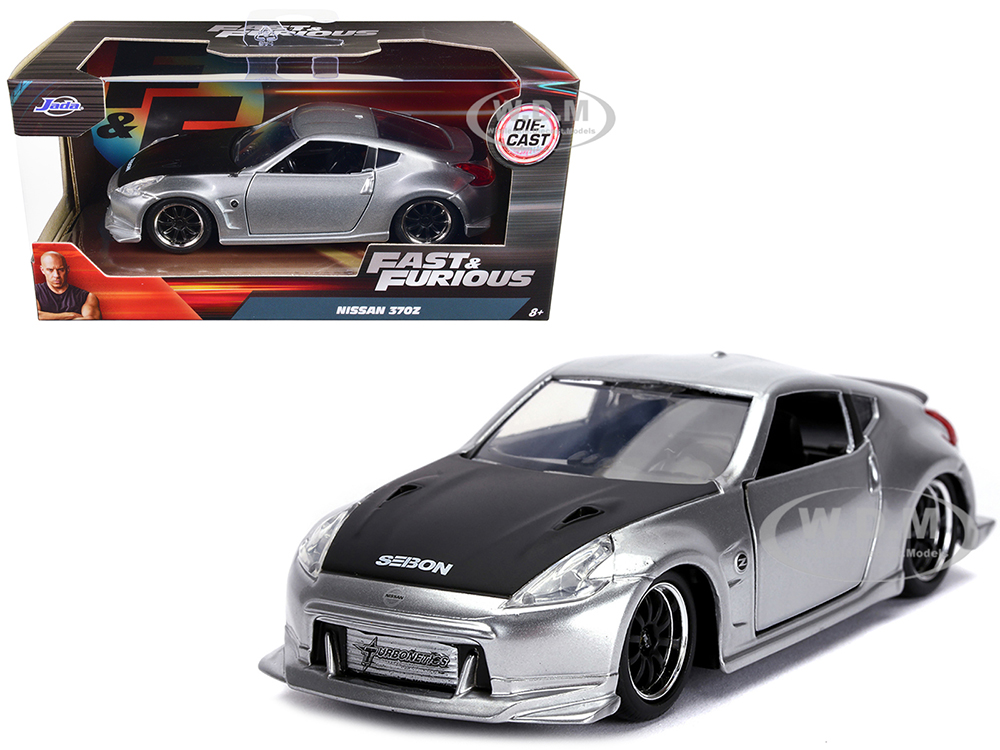 Nissan 370Z Silver with Black Hood Fast & Furious Series 1/32 Diecast Model Car by Jada
