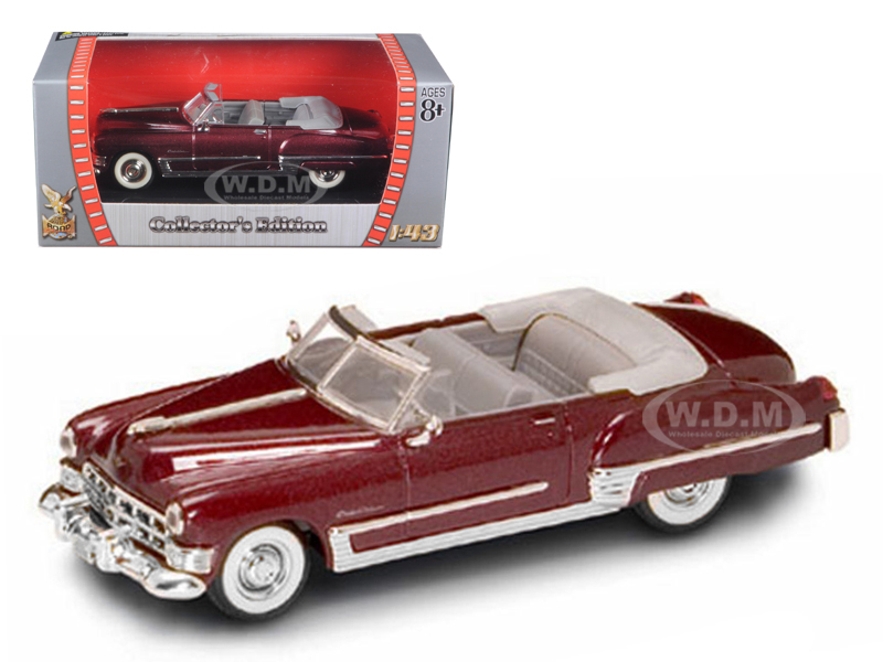 1949 Cadillac Coupe DeVille Convertible Burgundy Metallic 1/43 Diecast Car by Road Signature