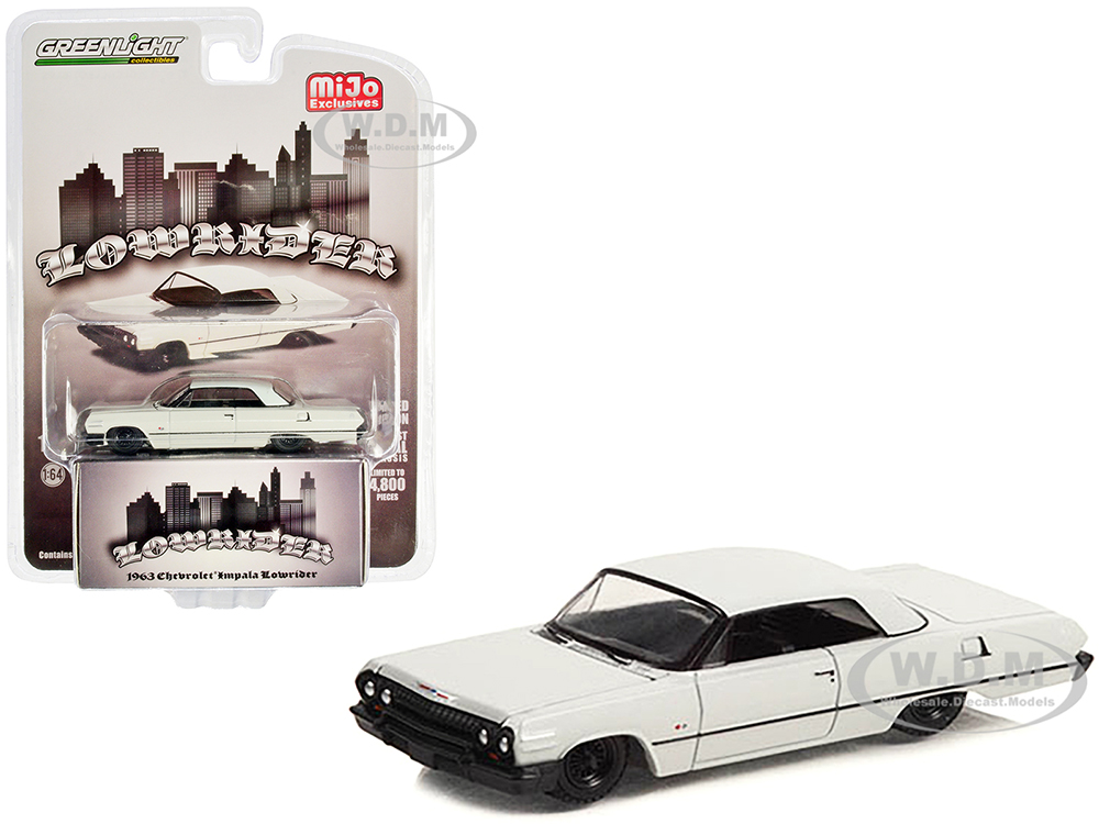1963 Chevrolet Impala SS Lowrider Light Gray "Mijo Exclusives" Series Limited Edition to 4800 pieces Worldwide 1/64 Diecast Model Car by Greenlight