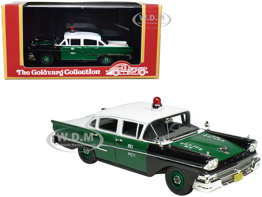 1958 Ford Custom 300 Green and White NYPD (New York City Police Department) Limited Edition to 250 pieces Worldwide 1/43 Model Car by Goldvarg Collec