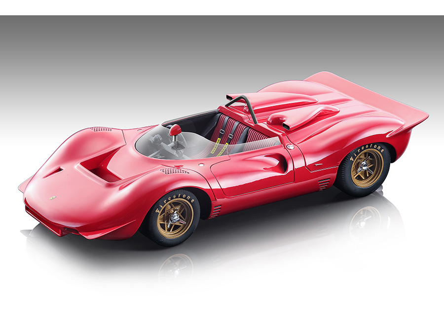 1967 Ferrari 350 P4 Can Am Red Press Version "Mythos Series" Limited Edition to 140 pieces Worldwide 1/18 Model Car by Tecnomodel
