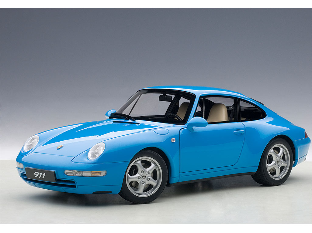 Image of 1995 Porsche Carrera 911 993 Riviera Blue Metallic 1/18 Diecast Model Car by Autoart