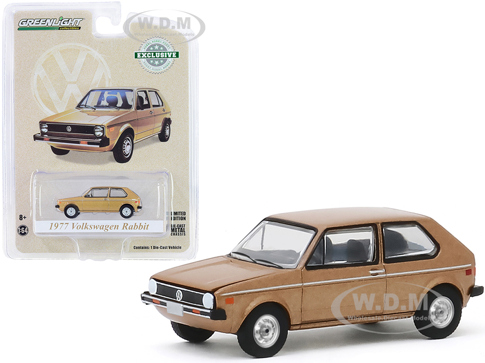 1977 Volkswagen Rabbit Champagne Metallic "the Champagne Edition" "hobby Exclusive" 1/64 Diecast Model Car By Greenlight