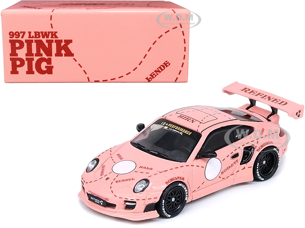 997 LBWK Pink Pig "CarLoverDiecast Special Edition" with Decals 1/64 Diecast Model Car by Inno Models