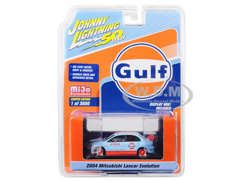 2004 Mitsubishi Lancer Evolution 74 "gulf Oil" "johnny Lightning 50th Anniversary" Limited Edition To 3600 Pieces Worldwide 1/64 Diecast Model Car By