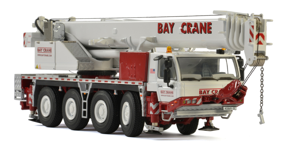 Tadano Atf 70g-4 Mobile Crane "bay Crane" White And Red 1/50 Diecast Model By Wsi Models