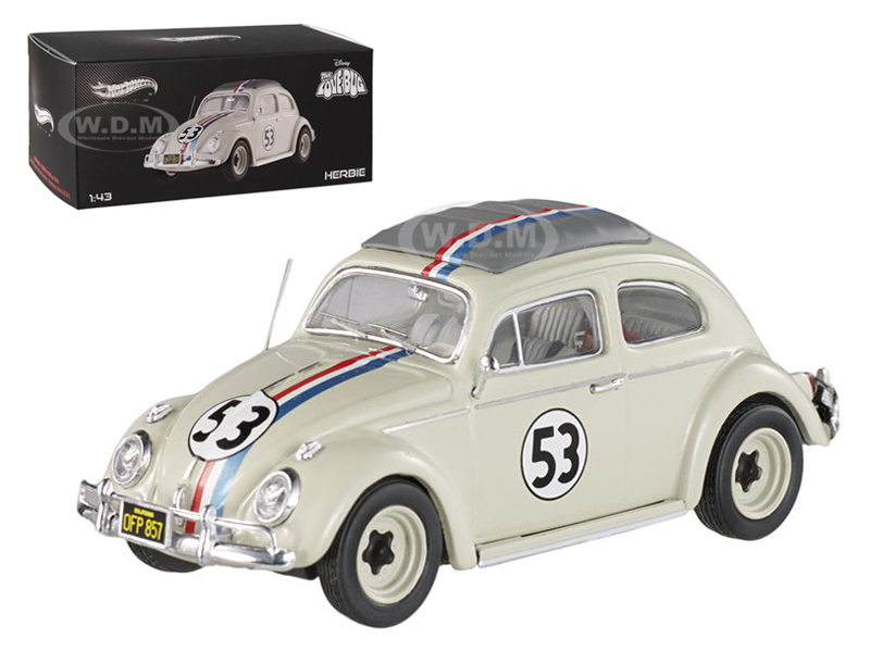 1962 Volkswagen Beetle "the Love Bug" Herbie 53 Elite Edition 1/43 Diecast Car Model By Hotwheels