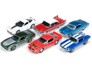 Autoworld Muscle Cars Release A Premium Licensed Set Of 6 Cars 1/64 Diecast Model Car by Autoworld