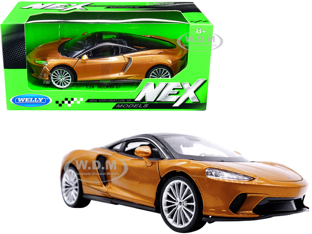McLaren GT Gold Metallic with Black Top NEX Models 1/24 Diecast Model Car by Welly
